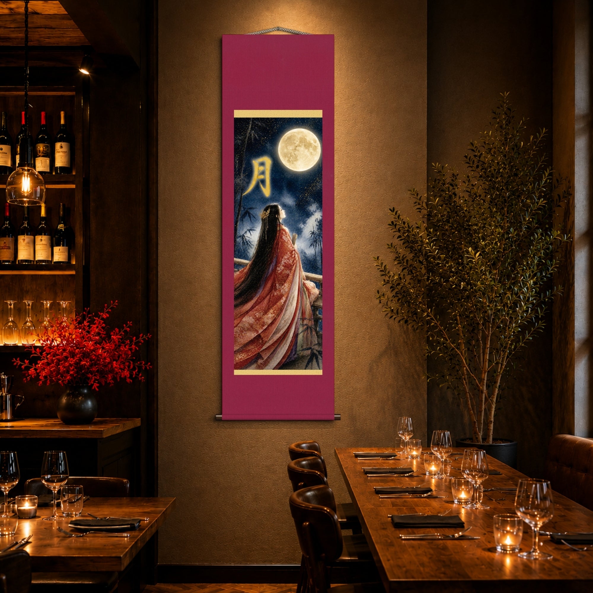 Japanese Princess Kaguya Kakemono Wall Scroll – Moon Princess Art